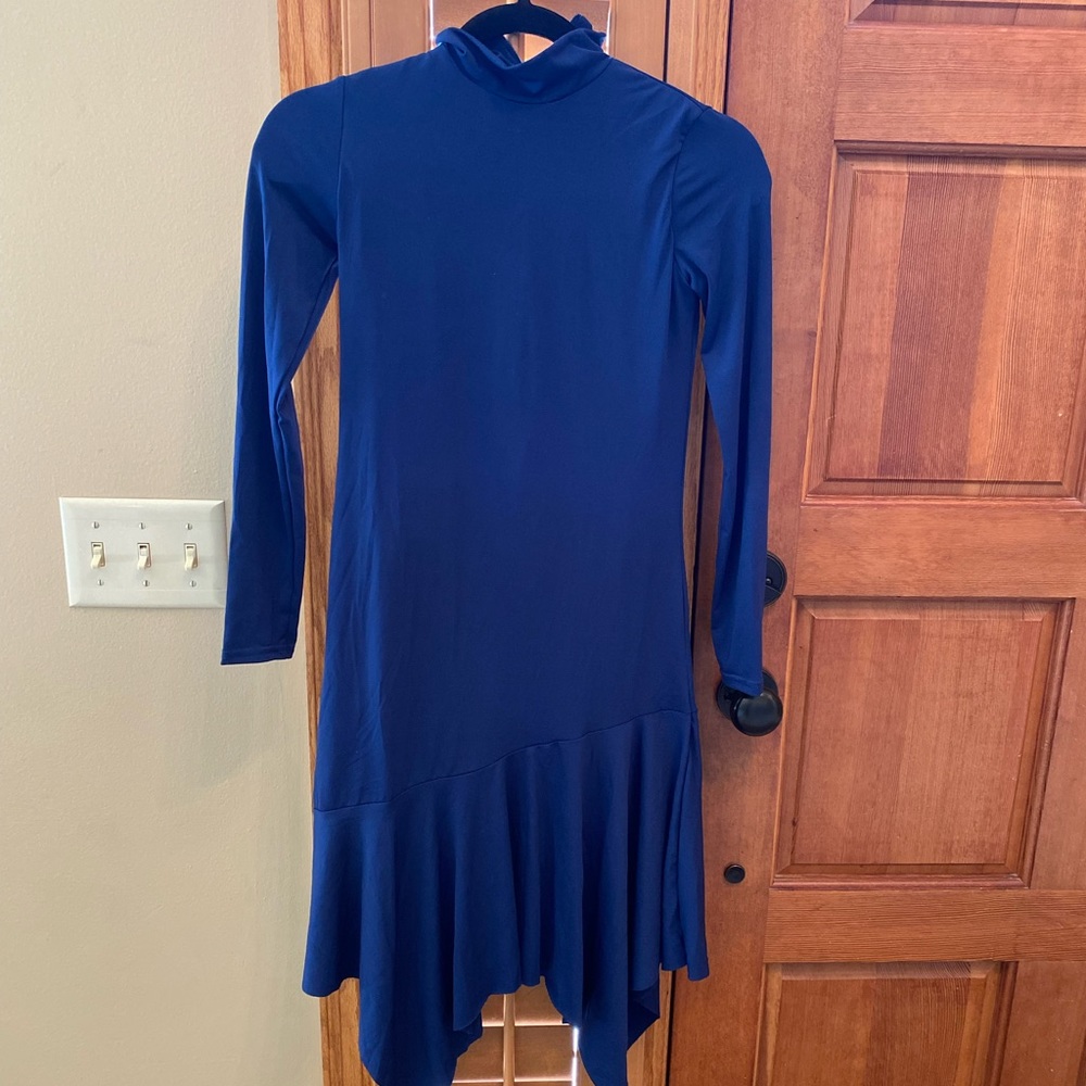 elegant navy blue dance costume
